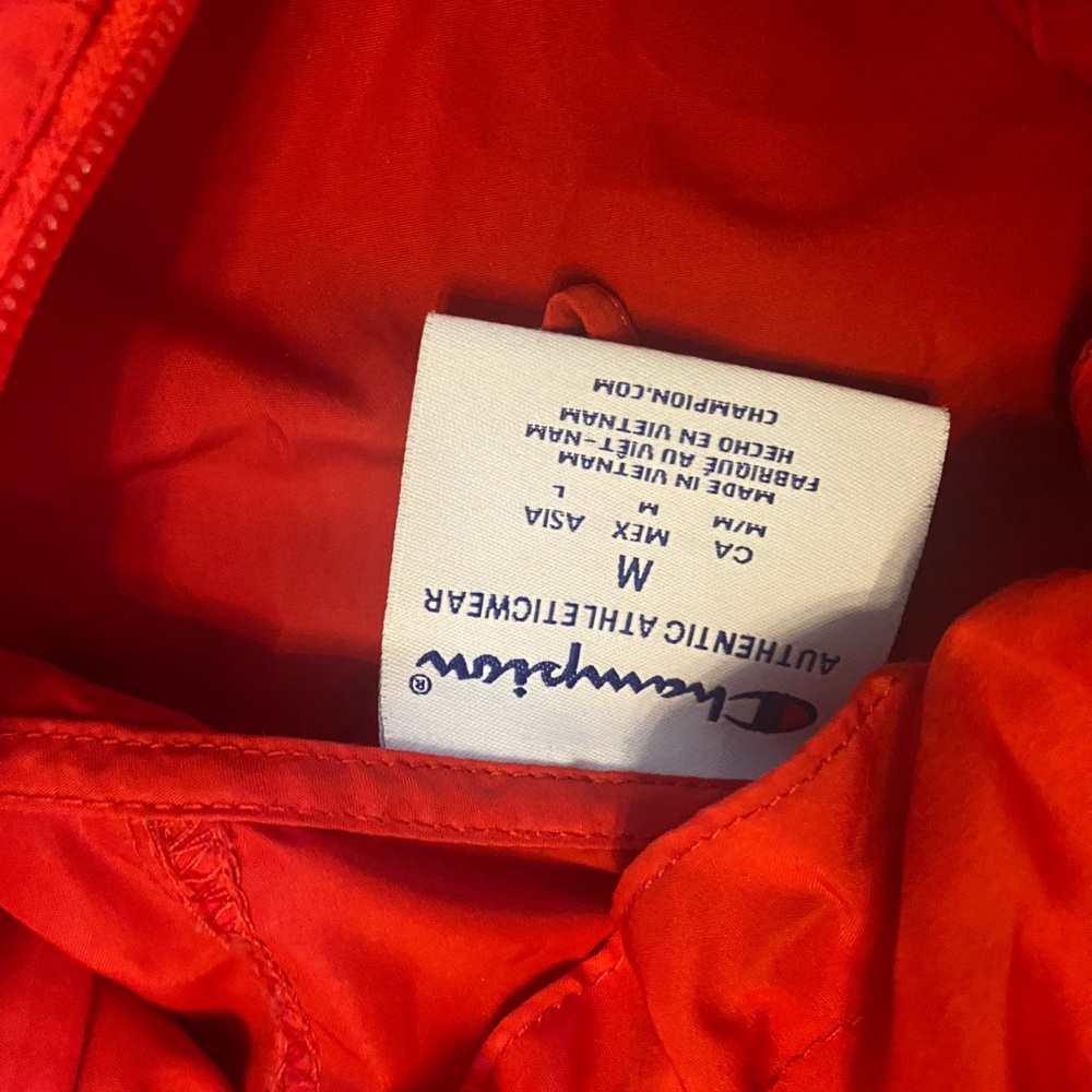 Champion Red Pullover Windbreaker with Dinos Patch
